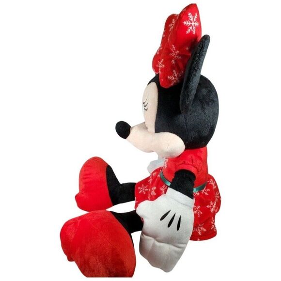 Disney Christmas Minnie Mouse Stuffed Animal 22"Plush Toy 22' Snowflake Dress - Picture 4 of 15